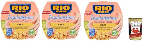 Rio Mare Insalatissime di tonno Gusto Ceci, ready to eat Tuna salad, Thunfischsalat mit Kichererbsen, Zucchini und Karotten , Fertiggerichte 3x 160g + Italian Gourmet polpa 400g Rio Mare Insalatissime di tonno Gusto Ceci, ready to eat Tuna salad, Thunfischsalat mit Kichererbsen, Zucchini und Karotten , Fertiggerichte 3x 160g + Italian Gourmet polpa 400g von Italian Gourmet E.R.