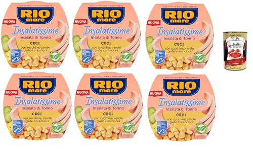 Rio Mare Insalatissime di tonno Gusto Ceci, ready to eat Tuna salad, Thunfischsalat mit Kichererbsen, Zucchini und Karotten , Fertiggerichte 6x 160g + Italian Gourmet polpa 400g Rio Mare Insalatissime di tonno Gusto Ceci, ready to eat Tuna salad, Thunfischsalat mit Kichererbsen, Zucchini und Karotten , Fertiggerichte 6x 160g + Italian Gourmet polpa 400g von Italian Gourmet E.R.