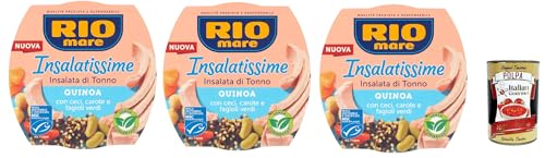 Rio Mare Insalatissime di tonno Gusto Quinoa, Tuna Salad, Thunfischsalat mit Quinoa, Kichererbsen, Karotten und grünen Bohnen 3x 220 g + Italian Gourmet polpa 400g Rio Mare Insalatissime di tonno Gusto Quinoa, Tuna Salad, Thunfischsalat mit Quinoa, Kichererbsen, Karotten und grünen Bohnen 3x 220 g + Italian Gourmet polpa 400g von Italian Gourmet E.R.
