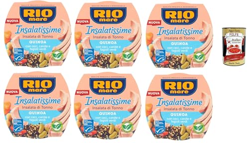 Rio Mare Insalatissime di tonno Gusto Quinoa, Tuna Salad, Thunfischsalat mit Quinoa, Kichererbsen, Karotten und grünen Bohnen 6x 220 g + Italian Gourmet polpa 400g Rio Mare Insalatissime di tonno Gusto Quinoa, Tuna Salad, Thunfischsalat mit Quinoa, Kichererbsen, Karotten und grünen Bohnen 6x 220 g + Italian Gourmet polpa 400g von Italian Gourmet E.R.