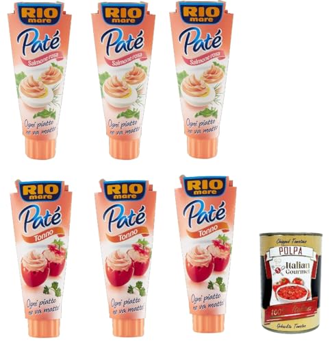 Rio Mare Patè Testpaket Tonno und Tonno Salmone rosa Lachs Thunfischcreme 6x 100g Streichfähige Rio Mare Patè Testpaket Tonno und Tonno Salmone rosa Lachs Thunfischcreme 6x 100g Streichfähige von Italian Gourmet E.R.