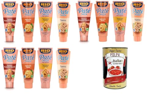 Rio Mare- Testpaket Patè Thunfischpastete, Thunfisch und getrocknete Tomaten, Lachs, Thunfisch und Karotten 12x100gr + Italian Gourmet polpa 400g Rio Mare- Testpaket Patè Thunfischpastete, Thunfisch und getrocknete Tomaten, Lachs, Thunfisch und Karotten 12x100gr + Italian Gourmet polpa 400g von Italian Gourmet E.R.