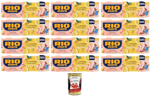 Rio Mare Tonno all’Olio di Oliva con Limone e Pepe Nero Thunfisch in Olivenöl mit Zitrone und schwarzem Pfeffer 12x195gr Packung mit 3 65g-Dosen+ Italian Gourmet polpa 400g Rio Mare Tonno all’Olio di Oliva con Limone e Pepe Nero Thunfisch in Olivenöl mit Zitrone und schwarzem Pfeffer 12x195gr Packung mit 3 65g-Dosen+ Italian Gourmet polpa 400g von Italian Gourmet E.R.
