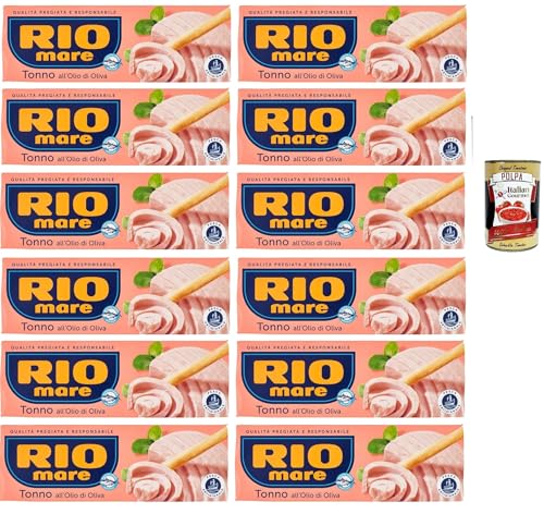 Rio Mare Tonno all' olio di oliva , tuna in olive oil 12x 195g (3x 65g) Thunfisch in Olivenöl, Hochwertiger Gelbflossen-Thunfisch + Italian Gourmet polpa 400g von Italian Gourmet E.R.