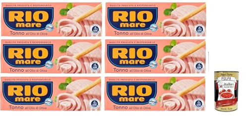 Rio Mare Tonno all' olio di oliva , tuna in olive oil 6x 195g (3x 65g) Thunfisch in Olivenöl, Hochwertiger Gelbflossen-Thunfisch + Italian Gourmet polpa 400g von Italian Gourmet E.R.