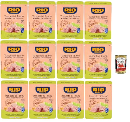 Rio Mare Trancetto Di Tonno Lime E Zenzero, Thunfischstücke mit nativem Olivenöl extra, Ingwer und Limettensaft 12x 70g + Italian Gourmet polpa 400g Rio Mare Trancetto Di Tonno Lime E Zenzero, Thunfischstücke mit nativem Olivenöl extra, Ingwer und Limettensaft 12x 70g + Italian Gourmet polpa 400g von Italian Gourmet E.R.