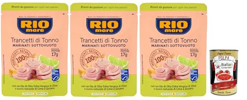 Rio Mare Trancetto Di Tonno Lime E Zenzero, Thunfischstücke mit nativem Olivenöl extra, Ingwer und Limettensaft 3x 70g + Italian Gourmet polpa 400g Rio Mare Trancetto Di Tonno Lime E Zenzero, Thunfischstücke mit nativem Olivenöl extra, Ingwer und Limettensaft 3x 70g + Italian Gourmet polpa 400g von Italian Gourmet E.R.