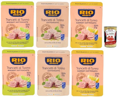 Rio Mare Trancetto Di Tonno Testpaket, Thunfischstücke mit nativem Olivenöl extra, Ingwer und Limettensaft, zitrone und nativem Olivenöl 6x 70g + Italian Gourmet polpa 400g Rio Mare Trancetto Di Tonno Testpaket, Thunfischstücke mit nativem Olivenöl extra, Ingwer und Limettensaft, zitrone und nativem Olivenöl 6x 70g + Italian Gourmet polpa 400g von Italian Gourmet E.R.