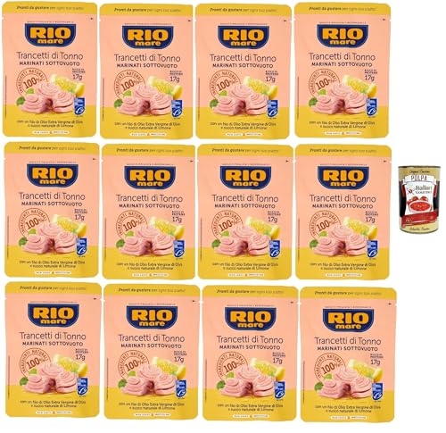 Rio Mare Trancetto Di Tonno e succo di limone, Thunfischstücke mit nativem Olivenöl extra un Zitronensaft 12x 70g + Italian Gourmet polpa 400g Rio Mare Trancetto Di Tonno e succo di limone, Thunfischstücke mit nativem Olivenöl extra un Zitronensaft 12x 70g + Italian Gourmet polpa 400g von Italian Gourmet E.R.