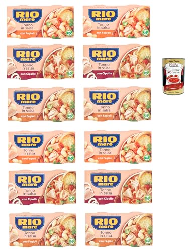 Rio Mare con gusto testpaket fertiggerichte Thunfisch Instant food, Tonno e fagioli, Tonno e cipolle, Tonno e piselli 24x 160g + Italian Gourmet polpa 400g von Italian Gourmet E.R.