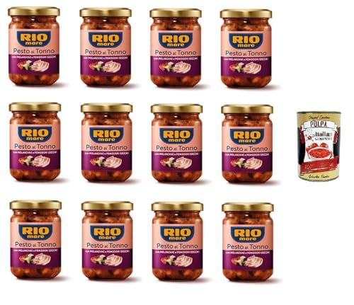 Rio mare-Pesto al Tonno con melanzane e pomodori secchi Thunfischpesto mit Auberginen und getrockneten Tomaten 12 x 130gr + Italian Gourmet polpa 400g Rio mare-Pesto al Tonno con melanzane e pomodori secchi Thunfischpesto mit Auberginen und getrockneten Tomaten 12 x 130gr + Italian Gourmet polpa 400g von Italian Gourmet E.R.
