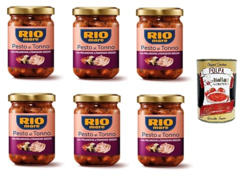 Rio mare-Pesto al Tonno con melanzane e pomodori secchi Thunfischpesto mit Auberginen und getrockneten Tomaten 6x 130gr + Italian Gourmet polpa 400g Rio mare-Pesto al Tonno con melanzane e pomodori secchi Thunfischpesto mit Auberginen und getrockneten Tomaten 6x 130gr + Italian Gourmet polpa 400g von Italian Gourmet E.R.