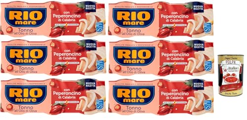 Rio mare Tonno all'Olio di Oliva con Peperoncino di Calabria, Thunfisch mit Olivenöl mit Kalabrien -Chili -Pfeffer 18x 65 g + Italian Gourmet polpa 400g Rio mare Tonno all'Olio di Oliva con Peperoncino di Calabria, Thunfisch mit Olivenöl mit Kalabrien -Chili -Pfeffer 18x 65 g + Italian Gourmet polpa 400g von Italian Gourmet E.R.