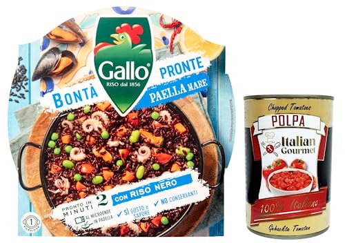 Riso Gallo Bontà Pronte Paella Mare,Vollkorn-Vorgekochte Mischung für Paella mit Parboiled-Naturreis, Gemüse, Muscheln und Tintenfisch,Packung mit 220g Riso Gallo Bontà Pronte Paella Mare,Vollkorn-Vorgekochte Mischung für Paella mit Parboiled-Naturreis, Gemüse, Muscheln und Tintenfisch,Packung mit 220g von Italian Gourmet E.R.