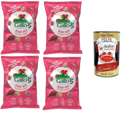 Riso Gallo Gallo's Berry Rice con Riso Rosso al gusto di Frutti di bosco Gallo Rice Gallos Beerenreis mit rotem Reis, aromatisiert mit Beeren 4x30gr + Italian Gourmet Polpa di Pomodoro 400g Dose Riso Gallo Gallo's Berry Rice con Riso Rosso al gusto di Frutti di bosco Gallo Rice Gallos Beerenreis mit rotem Reis, aromatisiert mit Beeren 4x30gr + Italian Gourmet Polpa di Pomodoro 400g Dose von Italian Gourmet E.R.