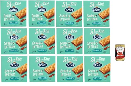 Riso Scotti, Si con Riso, Barretta Snack con Farina di Riso e Ripieno al Cacao, Snackriegel mit Reismehl und laktosefreier Kakaofüllung, Palmöl ohne, 12x 150g + Italian Gourmet polpa 400g Riso Scotti, Si con Riso, Barretta Snack con Farina di Riso e Ripieno al Cacao, Snackriegel mit Reismehl und laktosefreier Kakaofüllung, Palmöl ohne, 12x 150g + Italian Gourmet polpa 400g von Italian Gourmet E.R.