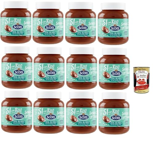 Riso Scotti, Si con Riso, Streichfähige Creme mit Reis, Haselnüssen und Kakao, Haselnusscreme ohne Laktose, ohne Gluten und ohne Palmöl, ohne Milcheiweiß, 12x 400 gr + Italian Gourmet polpa 400g Riso Scotti, Si con Riso, Streichfähige Creme mit Reis, Haselnüssen und Kakao, Haselnusscreme ohne Laktose, ohne Gluten und ohne Palmöl, ohne Milcheiweiß, 12x 400 gr + Italian Gourmet polpa 400g von Italian Gourmet E.R.