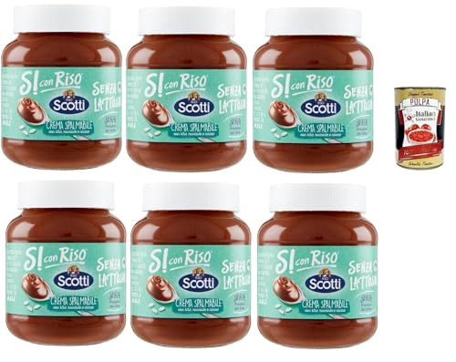 Riso Scotti, Si con Riso, Streichfähige Creme mit Reis, Haselnüssen und Kakao, Haselnusscreme ohne Laktose, ohne Gluten und ohne Palmöl, ohne Milcheiweiß, 6x 400 gr + Italian Gourmet polpa 400g Riso Scotti, Si con Riso, Streichfähige Creme mit Reis, Haselnüssen und Kakao, Haselnusscreme ohne Laktose, ohne Gluten und ohne Palmöl, ohne Milcheiweiß, 6x 400 gr + Italian Gourmet polpa 400g von Italian Gourmet E.R.