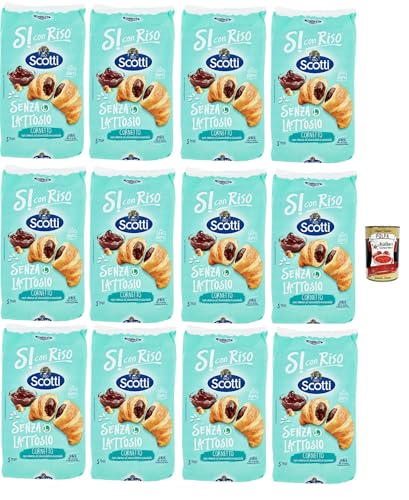 Riso Scotti, Si con Riso - Cornetti Senza Lattosio nocciola, Laktosefreie Croissants mit Haselnusscreme – Kuchen Laktosefreie süßer Snacks, ohne Palmöl, 12x 240g + Italian Gourmet polpa 400g Riso Scotti, Si con Riso - Cornetti Senza Lattosio nocciola, Laktosefreie Croissants mit Haselnusscreme – Kuchen Laktosefreie süßer Snacks, ohne Palmöl, 12x 240g + Italian Gourmet polpa 400g von Italian Gourmet E.R.