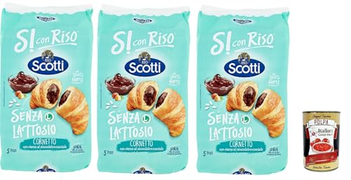 Riso Scotti, Si con Riso - Cornetti Senza Lattosio nocciola, Laktosefreie Croissants mit Haselnusscreme – Kuchen Laktosefreie süßer Snacks, ohne Palmöl, 3x 240g + Italian Gourmet polpa 400g Riso Scotti, Si con Riso - Cornetti Senza Lattosio nocciola, Laktosefreie Croissants mit Haselnusscreme – Kuchen Laktosefreie süßer Snacks, ohne Palmöl, 3x 240g + Italian Gourmet polpa 400g von Italian Gourmet E.R.