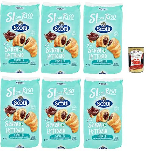 Riso Scotti, Si con Riso - Cornetti Senza Lattosio nocciola, Laktosefreie Croissants mit Haselnusscreme – Kuchen Laktosefreie süßer Snacks, ohne Palmöl, 6x 240g + Italian Gourmet polpa 400g Riso Scotti, Si con Riso - Cornetti Senza Lattosio nocciola, Laktosefreie Croissants mit Haselnusscreme – Kuchen Laktosefreie süßer Snacks, ohne Palmöl, 6x 240g + Italian Gourmet polpa 400g von Italian Gourmet E.R.