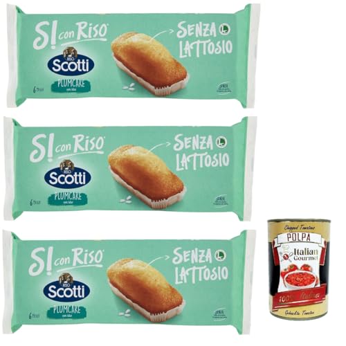 Riso Scotti, Si con Riso - Plumcake con Riso, Plumcake mit Reis, Kuchen Laktose -freie Süße Snacks, Palmöl ohne, 3x 190g + Italian Gourmet polpa 400g Riso Scotti, Si con Riso - Plumcake con Riso, Plumcake mit Reis, Kuchen Laktose -freie Süße Snacks, Palmöl ohne, 3x 190g + Italian Gourmet polpa 400g von Italian Gourmet E.R.
