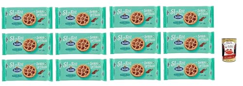 Riso Scotti Crostatina Cacao, Snack mit Kakaocreme, laktosefrei, ohne Milchproteine ​​und ohne Spuren, 12x 144g (4x36g) + Italian Gourmet polpa 400g von Italian Gourmet E.R.