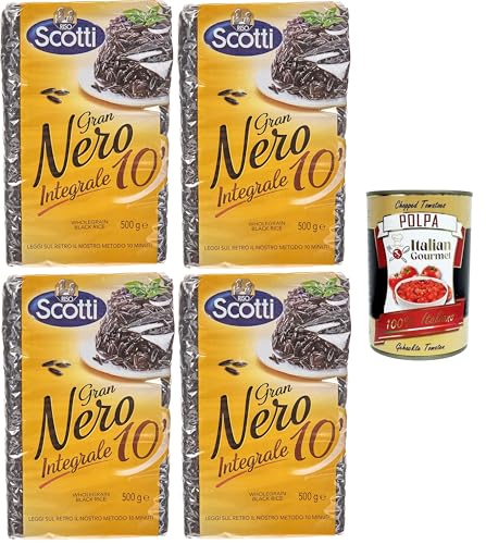 Riso Scotti - Gran Nero Integrale 10' Schwarzbrauner Reis -4x 500 gr+ Italian Gourmet polpa 400g Riso Scotti - Gran Nero Integrale 10' Schwarzbrauner Reis -4x 500 gr+ Italian Gourmet polpa 400g von Italian Gourmet E.R.