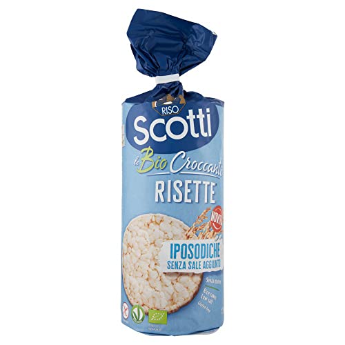 Riso Scotti Le Bio Croccanti Risette Iposodiche Knusprige, glutenfreie Bio-Reiskuchen kein Salz hinzugefügt 130g Natriumarme Reiswaffeln von Italian Gourmet E.R.