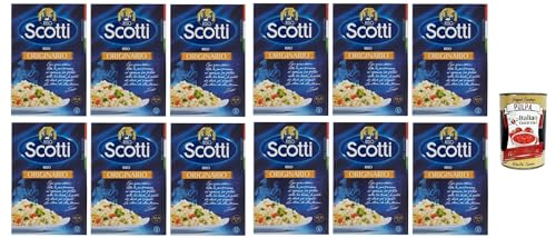 Riso Scotti Riso Originario, Italienischer Reis, Kleine und Runde Reiskörner, 12x 500g Vakuumverpackung + Italian Gourmet polpa 400g von Italian Gourmet E.R.