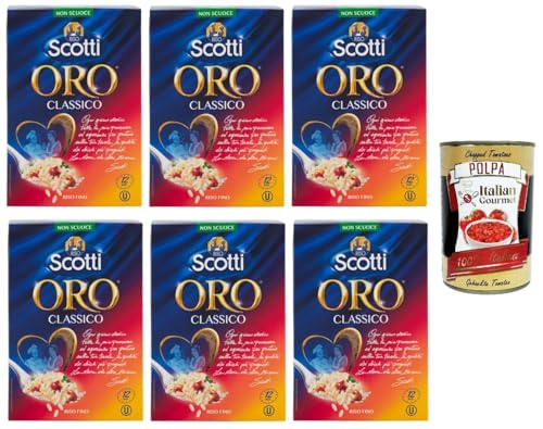 Riso Scotti Riso Oro Classico, Italienischer Reis, Superfeine Reiskörner Ideal für Risottos und Salate,6x 500g Vakuumverpackung + Italian Gourmet popla 400g Riso Scotti Riso Oro Classico, Italienischer Reis, Superfeine Reiskörner Ideal für Risottos und Salate,6x 500g Vakuumverpackung + Italian Gourmet popla 400g von Italian Gourmet E.R.
