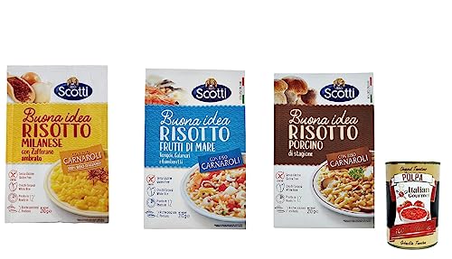 Riso Scotti Risotto Testpaket Milanese, Marinaro und Porcini , Gluten -frei - 3x 210 g + Italian Gourmet polpa 400g von Italian Gourmet E.R.
