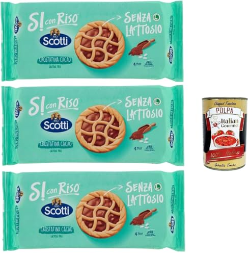 Riso Scotti Si con Riso, Crostatina Cacao, Kuchen Kekse mit laktosefreier Schokoladencreme, ideal zum Frühstück, ohne Palmöl, ohne Milchproteine, 3x 144 gr + Italian Gourmet polpa 400g Riso Scotti Si con Riso, Crostatina Cacao, Kuchen Kekse mit laktosefreier Schokoladencreme, ideal zum Frühstück, ohne Palmöl, ohne Milchproteine, 3x 144 gr + Italian Gourmet polpa 400g von Italian Gourmet E.R.
