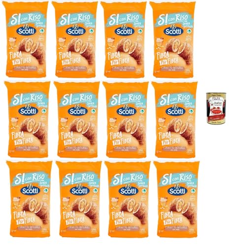 Riso Scotti Si con Riso Cornetti Senza Lattosio Fibra Più Fibra, Croissant mit vollem Mehl mit Honig, Laktose ohne Palmöl, mit Mutterhefe 12x 250g + Italian Gourmet polpa 400g Riso Scotti Si con Riso Cornetti Senza Lattosio Fibra Più Fibra, Croissant mit vollem Mehl mit Honig, Laktose ohne Palmöl, mit Mutterhefe 12x 250g + Italian Gourmet polpa 400g von Italian Gourmet E.R.