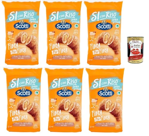 Riso Scotti Si con Riso Cornetti Senza Lattosio Fibra Più Fibra, Croissant mit vollem Mehl mit Honig, Laktose ohne Palmöl, mit Mutterhefe 6x 250g + Italian Gourmet polpa 400g Riso Scotti Si con Riso Cornetti Senza Lattosio Fibra Più Fibra, Croissant mit vollem Mehl mit Honig, Laktose ohne Palmöl, mit Mutterhefe 6x 250g + Italian Gourmet polpa 400g von Italian Gourmet E.R.