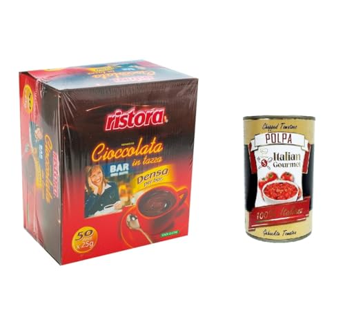 Ristora Prepatato per cioccolata calda in tazza, Denso come al Bar Zubereitung für heiße Schokolade in der Tasse, dicht wie an der Bar box 50x25gr +Italian Gourmet polpa 400g Ristora Prepatato per cioccolata calda in tazza, Denso come al Bar Zubereitung für heiße Schokolade in der Tasse, dicht wie an der Bar box 50x25gr +Italian Gourmet polpa 400g von Italian Gourmet E.R.