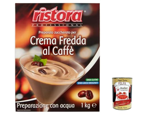 Ristora Professional Gesüßt für kalte Sahne mit Kaffee 1 kg, Instant-Mix für Getränke für 35 Tassen mit Messbecher + Italian gourmet polpa 400g von Italian Gourmet E.R.