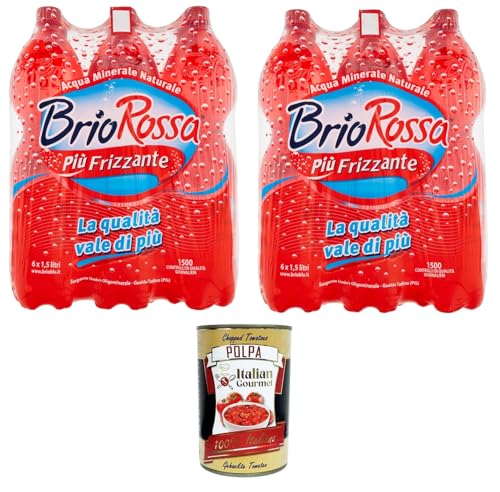 Rocchetta Brio Rossa Più Frizzante Mehr prickelndes oligomineralisches natürliches Mineralwasser 12x1.5lt + Italian Gourmet polpa 400g Rocchetta Brio Rossa Più Frizzante Mehr prickelndes oligomineralisches natürliches Mineralwasser 12x1.5lt + Italian Gourmet polpa 400g von Italian Gourmet E.R.