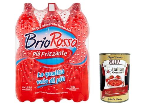 Rocchetta Brio Rossa Più Frizzante Mehr prickelndes oligomineralisches natürliches Mineralwasser 6x1.5lt + Italian Gourmet polpa 400g Rocchetta Brio Rossa Più Frizzante Mehr prickelndes oligomineralisches natürliches Mineralwasser 6x1.5lt + Italian Gourmet polpa 400g von Italian Gourmet E.R.