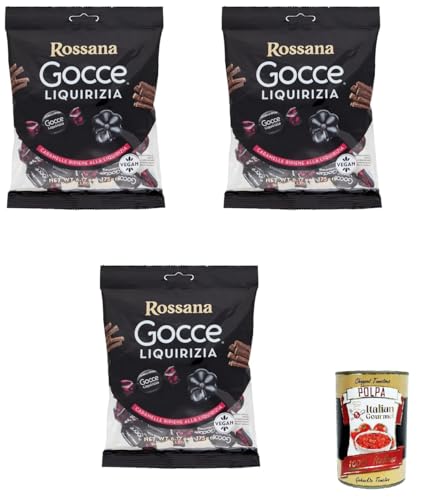 Rossana Fida LIQUORICE Drops, mit Lakritz gefüllte Bonbons, einzeln verpackt, glutenfrei, VEGAN, 175 g+ Italian gourmet polpa 400g Rossana Fida LIQUORICE Drops, mit Lakritz gefüllte Bonbons, einzeln verpackt, glutenfrei, VEGAN, 175 g+ Italian gourmet polpa 400g von Italian Gourmet E.R.