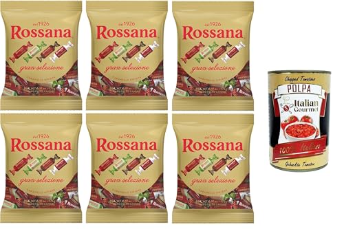 Rossana Gran Selezione Caramelle Ripiene Große Auswahl an gefüllten Süßigkeiten 6x 175gr + Italian Gourmet Polpa 400g Rossana Gran Selezione Caramelle Ripiene Große Auswahl an gefüllten Süßigkeiten 6x 175gr + Italian Gourmet Polpa 400g von Italian Gourmet E.R.