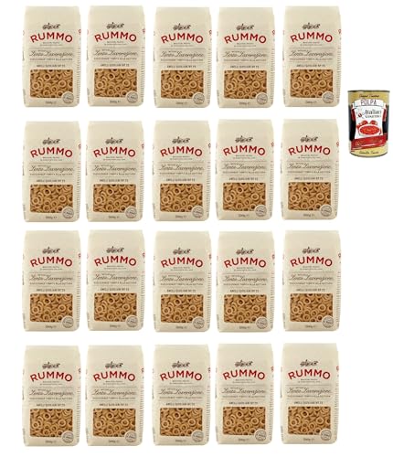 Rummo Anelli Siciliani n° 23 Pasta Lenta Lavorazione Teigwaren aus Hartweizengrieß Bronze-Zeichnung 20x 500g + Italian Gourmet polpa 400g von Italian Gourmet E.R.