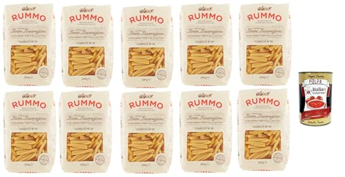 Rummo Casarecce n° 88 Pasta Lenta Lavorazione Teigwaren aus Hartweizengrieß Bronze-Zeichnung 10x 500g + Italian Gourmet polpa 400g von Italian Gourmet E.R.