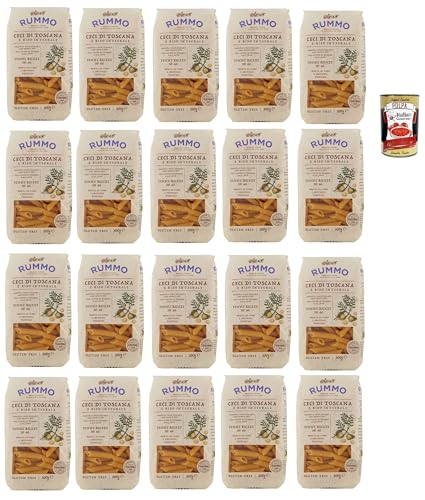 Rummo Ceci di Toscana e Riso Integrale Penne Rigate N° 66 senza glutine, Pasta gluten free, glutenfrei, Kichererbsen der Toskana und voller Reis 20x 500g + Italian Gourmet polpa 400g von Italian Gourmet E.R.