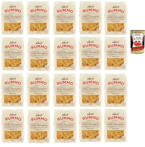 Rummo Farfalle n° 85 Pasta Lenta Lavorazione Teigwaren aus Hartweizengrieß Bronze-Zeichnung 20x 500g + Italian Gourmet polpa 400g von Italian Gourmet E.R.