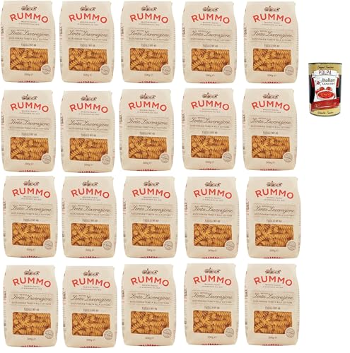 Rummo Fusilli n° 48 Pasta Lenta Lavorazione Teigwaren aus Hartweizengrieß Bronze-Zeichnung 20x 500g + Italian Gourmet polpa 400g von Italian Gourmet E.R.