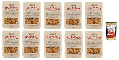 Rummo Fusillotti N°155 Pasta Lenta Lavorazione Teigwaren aus Hartweizengrieß Bronze-Zeichnung 10x 500g + Italian Gourmet polpa 400g Rummo Fusillotti N°155 Pasta Lenta Lavorazione Teigwaren aus Hartweizengrieß Bronze-Zeichnung 10x 500g + Italian Gourmet polpa 400g von Italian Gourmet E.R.