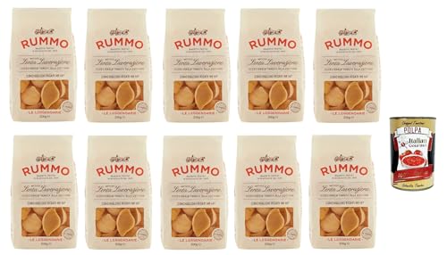 Rummo Le Leggendarie Conchiglioni Rigati № 147 Pasta Lenta Lavorazione Teigwaren aus Hartweizengrieß Bronze-Zeichnung 10x 500g + Italian Gourmet polpa 400g Rummo Le Leggendarie Conchiglioni Rigati № 147 Pasta Lenta Lavorazione Teigwaren aus Hartweizengrieß Bronze-Zeichnung 10x 500g + Italian Gourmet polpa 400g von Italian Gourmet E.R.