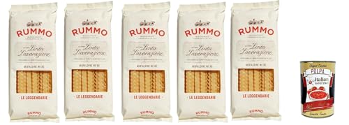 Rummo Le Leggendarie Mafaldine № 80 Pasta Lenta Lavorazione Teigwaren aus Hartweizengrieß Bronze-Zeichnung 5x 500g + Italian Gourmet polpa 400g Rummo Le Leggendarie Mafaldine № 80 Pasta Lenta Lavorazione Teigwaren aus Hartweizengrieß Bronze-Zeichnung 5x 500g + Italian Gourmet polpa 400g von Italian Gourmet E.R.