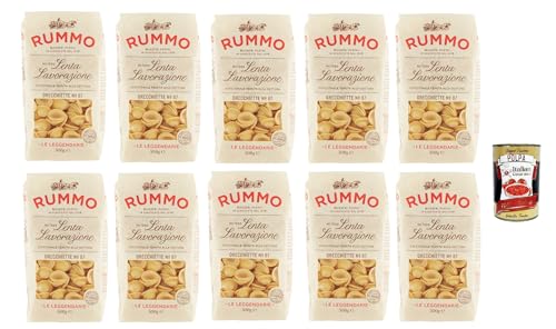 Rummo Le Leggendarie Orecchiette N° 87, Pasta Lenta Lavorazione Teigwaren aus Hartweizengrieß Bronze-Zeichnung 10x 500g + Italian Gourmet polpa 400g von Italian Gourmet E.R.